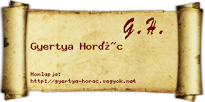 Gyertya Horác névjegykártya